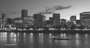 Portland Skyline BW